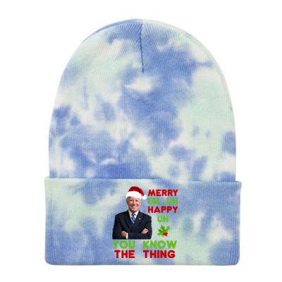 Funny Joe Biden Christmas Tie Dye 12in Knit Beanie