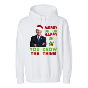 Funny Joe Biden Christmas Garment-Dyed Fleece Hoodie