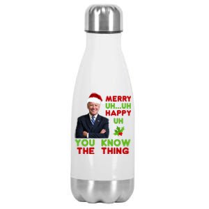 Funny Joe Biden Christmas Stainless Steel Insulated Water Bottle