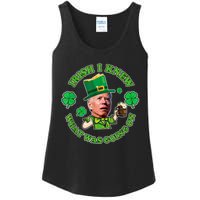 Funny Joe Biden Confused Saint Patricks Day Irish I Knew Ladies Essential Tank