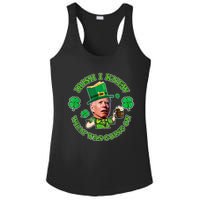 Funny Joe Biden Confused Saint Patricks Day Irish I Knew Ladies PosiCharge Competitor Racerback Tank