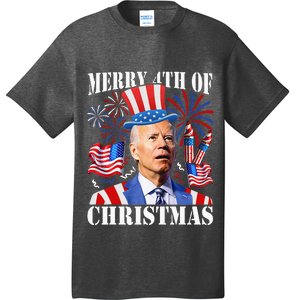 Funny Joe Biden Merry 4th Of Christmas 4th Of July Firework T-Shirt