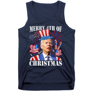 Funny Joe Biden Merry 4th Of Christmas 4th Of July Firework Tank Top