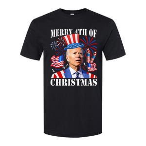 Funny Joe Biden Merry 4th Of Christmas 4th Of July Firework Softstyle CVC T-Shirt