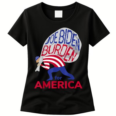 Funny Joe Biden Burden Vote Trump 2024 Pro Election Choice Womens T-Shirt