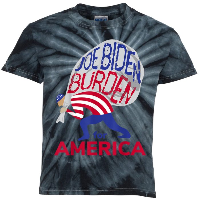 Funny Joe Biden Burden Vote Trump 2024 Pro Election Choice Kids Tie-Dye T-Shirt