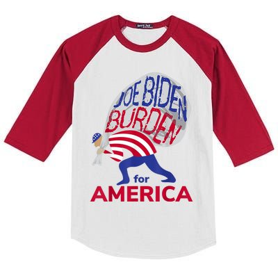 Funny Joe Biden Burden Vote Trump 2024 Pro Election Choice Kids Colorblock Raglan Jersey