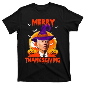 Funny Joe Biden Merry Thanksgiving Confused Happy Halloween T-Shirt