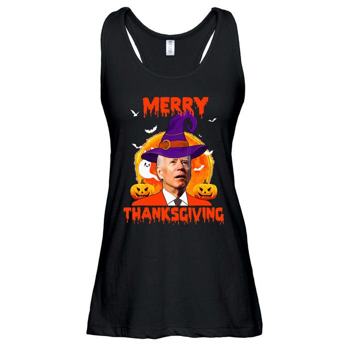 Funny Joe Biden Merry Thanksgiving Confused Happy Halloween Ladies Essential Flowy Tank