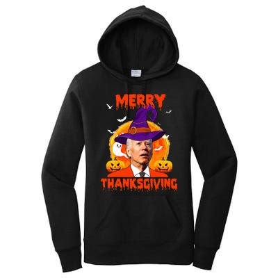 Funny Joe Biden Merry Thanksgiving Confused Happy Halloween Women's Pullover Hoodie