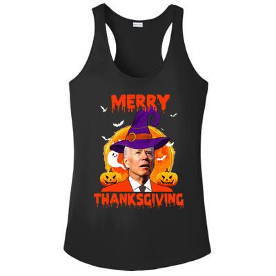 Funny Joe Biden Merry Thanksgiving Confused Happy Halloween Ladies PosiCharge Competitor Racerback Tank