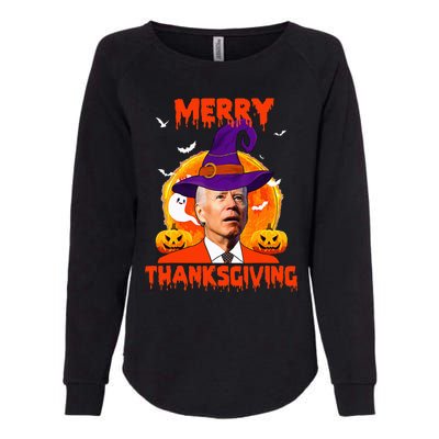 Funny Joe Biden Merry Thanksgiving Confused Happy Halloween Womens California Wash Sweatshirt