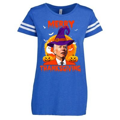 Funny Joe Biden Merry Thanksgiving Confused Happy Halloween Enza Ladies Jersey Football T-Shirt