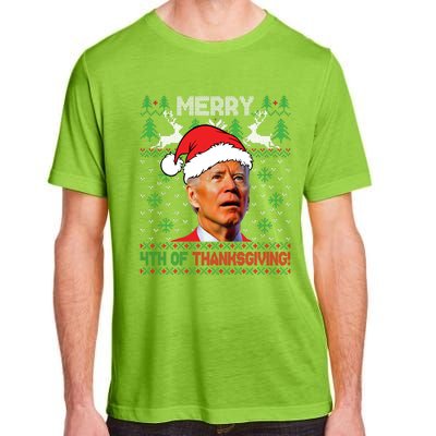 Funny Joe Biden Merry Thanksgiving Ugly Christmas Sweater Adult ChromaSoft Performance T-Shirt