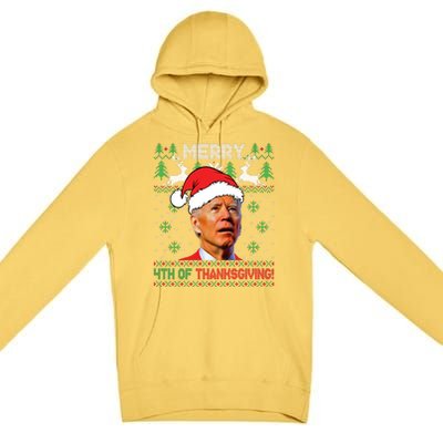 Funny Joe Biden Merry Thanksgiving Ugly Christmas Sweater Premium Pullover Hoodie