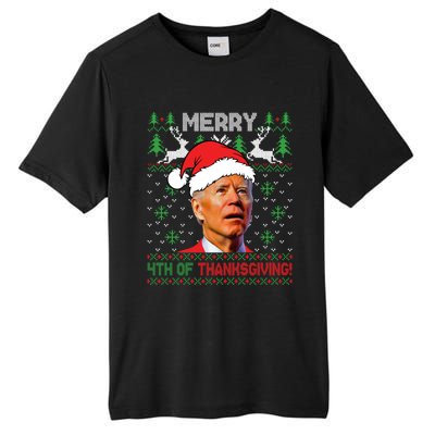 Funny Joe Biden Merry Thanksgiving Ugly Christmas Sweater Tall Fusion ChromaSoft Performance T-Shirt