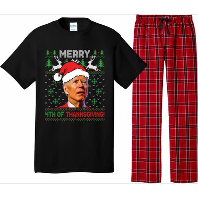 Funny Joe Biden Merry Thanksgiving Ugly Christmas Sweater Pajama Set