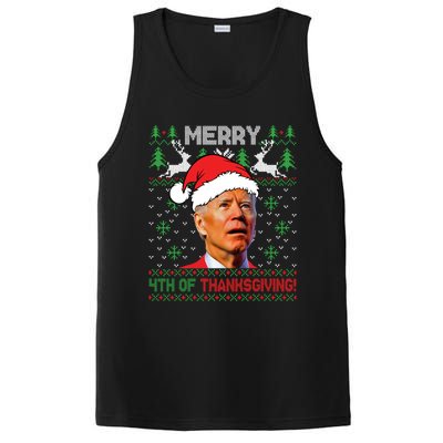 Funny Joe Biden Merry Thanksgiving Ugly Christmas Sweater PosiCharge Competitor Tank