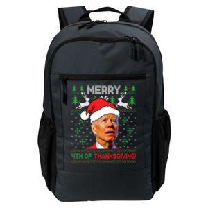 Funny Joe Biden Merry Thanksgiving Ugly Christmas Sweater Daily Commute Backpack