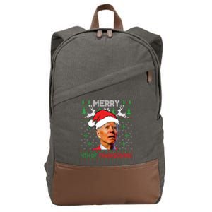 Funny Joe Biden Merry Thanksgiving Ugly Christmas Sweater Cotton Canvas Backpack