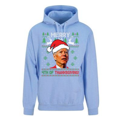 Funny Joe Biden Merry Thanksgiving Ugly Christmas Sweater Unisex Surf Hoodie