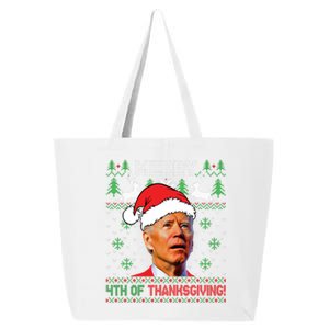 Funny Joe Biden Merry Thanksgiving Ugly Christmas Sweater 25L Jumbo Tote