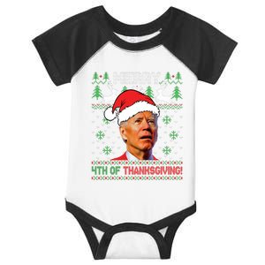 Funny Joe Biden Merry Thanksgiving Ugly Christmas Sweater Infant Baby Jersey Bodysuit