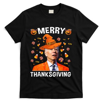 Funny Joe Biden Happy Halloween Merry Thanksgiving T-Shirt