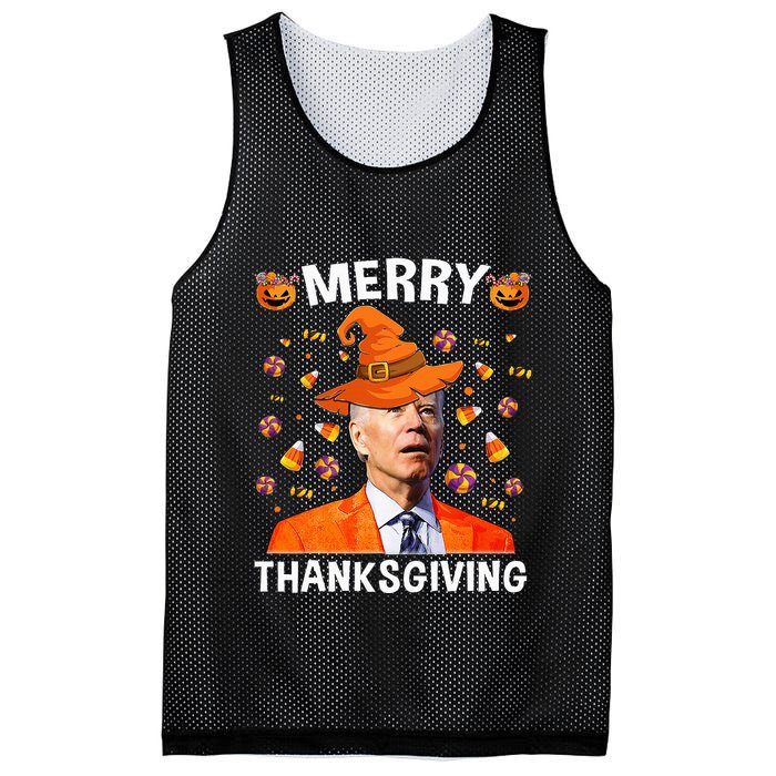 Funny Joe Biden Happy Halloween Merry Thanksgiving Mesh Reversible Basketball Jersey Tank