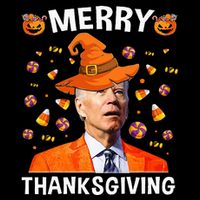 Funny Joe Biden Happy Halloween Merry Thanksgiving Cooling Performance Long Sleeve Crew