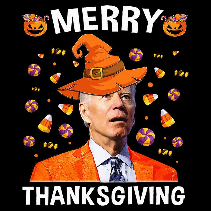 Funny Joe Biden Happy Halloween Merry Thanksgiving Cooling Performance Long Sleeve Crew