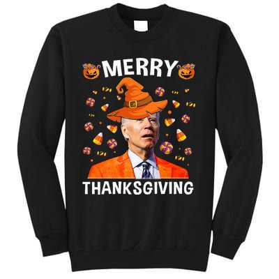 Funny Joe Biden Happy Halloween Merry Thanksgiving Tall Sweatshirt