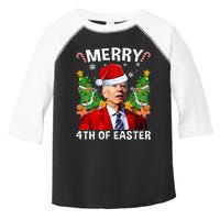 Funny Joe Biden Christmas Santa Hat Merry 4th Of Easter Xmas Toddler Fine Jersey T-Shirt