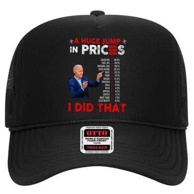 Funny Joe Biden Us Crisis I Did That Anti Biden Liberals High Crown Mesh Back Trucker Hat