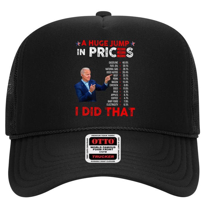 Funny Joe Biden Us Crisis I Did That Anti Biden Liberals High Crown Mesh Back Trucker Hat