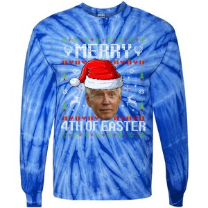 Funny Joe Biden Happy 4th Of Easter Ugly Christmas Gift Tie-Dye Long Sleeve Shirt