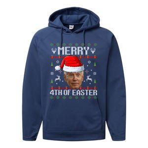 Funny Joe Biden Happy 4th Of Easter Ugly Christmas Gift Performance Fleece Hoodie