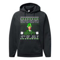 Funny Joe Biden Happy 4th Of July Confused St Patricks Day Performance Fleece Hoodie