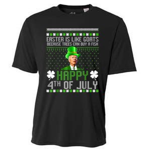 Funny Joe Biden Happy 4th Of July Confused St Patricks Day Cooling Performance Crew T-Shirt