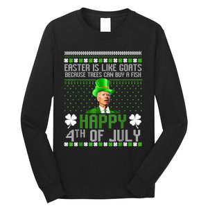 Funny Joe Biden Happy 4th Of July Confused St Patricks Day Long Sleeve Shirt