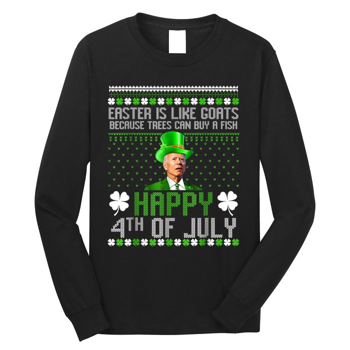 Funny Joe Biden Happy 4th Of July Confused St Patricks Day Long Sleeve Shirt