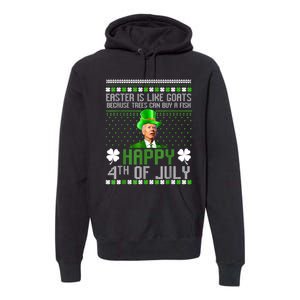 Funny Joe Biden Happy 4th Of July Confused St Patricks Day Premium Hoodie