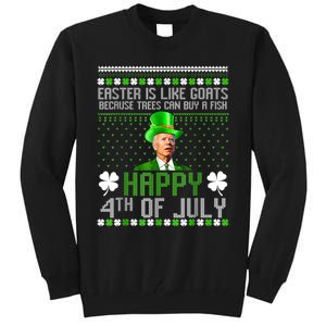 Funny Joe Biden Happy 4th Of July Confused St Patricks Day Tall Sweatshirt