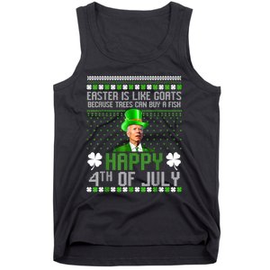 Funny Joe Biden Happy 4th Of July Confused St Patricks Day Tank Top