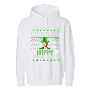 Funny Joe Biden Happy 4th Of July Confused St Patricks Day Garment-Dyed Fleece Hoodie