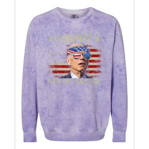 Funny Joe Biden 4th Of July Happy 4th Of Easter Us Flag Colorblast Crewneck Sweatshirt