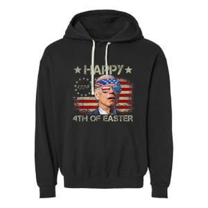 Funny Joe Biden 4th Of July Happy 4th Of Easter Us Flag Garment-Dyed Fleece Hoodie