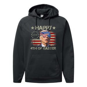 Funny Joe Biden 4th Of July Happy 4th Of Easter Us Flag Performance Fleece Hoodie