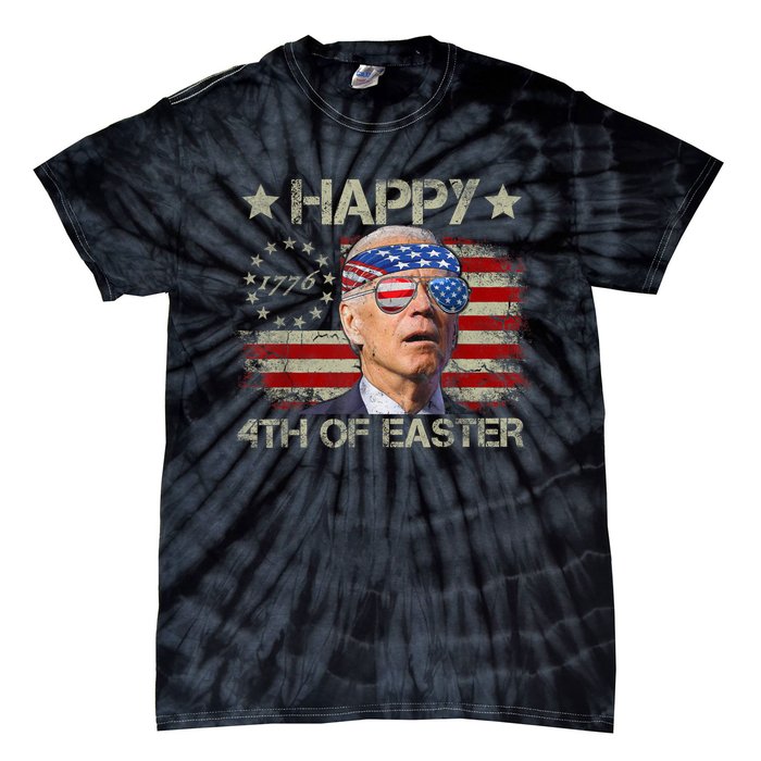 Funny Joe Biden 4th Of July Happy 4th Of Easter Us Flag Tie-Dye T-Shirt