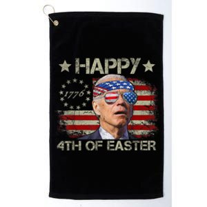 Funny Joe Biden 4th Of July Happy 4th Of Easter Us Flag Platinum Collection Golf Towel